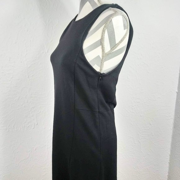 GAP Cotton Jersey Fit & Gentle Flare Black Dress 6 - Picture 2 of 5